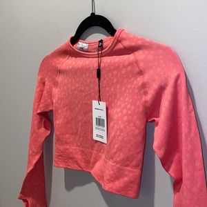 AYBL- Evolve Speckle Seamless Long Sleeve Crop Top- Coral Pink S
